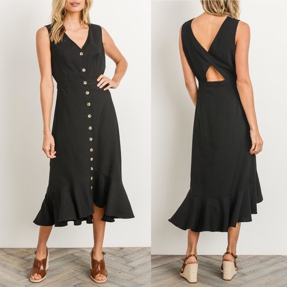 ASOS Dresses & Skirts - GILLI Button Down Cutout Midi Dress